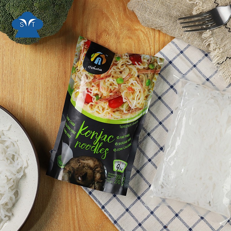 Easy-to-Cook Konjac Noodles Keto-Friendly Fat-Free Halal Instant Spinacia Shirataki in Bulk Box and Bag Packaging
