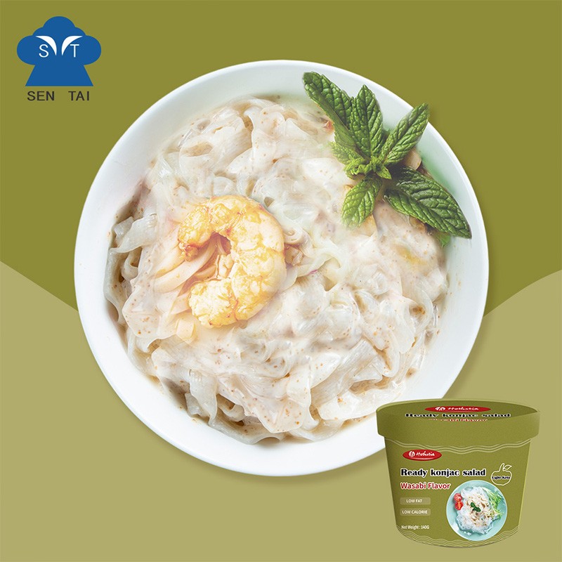 Healthy Food Low Calories Low Carb Instant Vegan Konjac Ready Salad With Wasabi Flavor