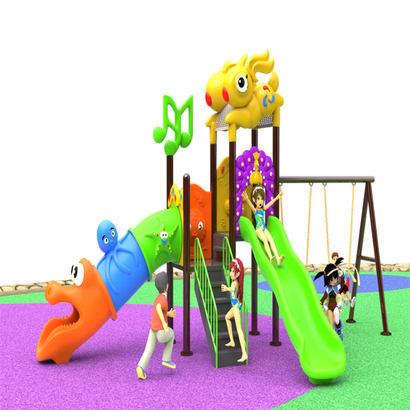 Playground Equipment Supplier - Kids Toys Small Slide Swing Set Outdoor