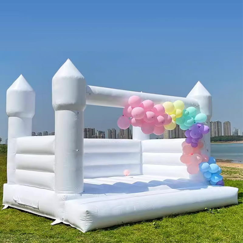 Wedding Bouncy Castle Manufacturer - White Jumper Bodyguard Bouncing House