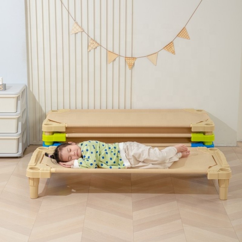 Kindergarten Bed Factory - Colorful Stackable Naptime Cot Toddler Bed