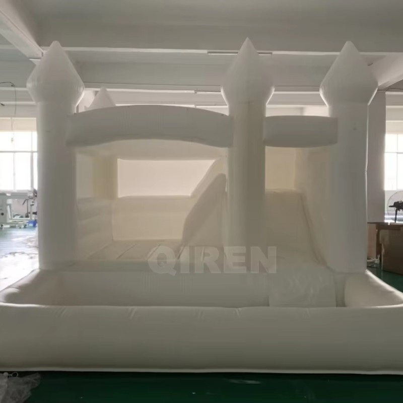 Bouncy Wedding Castle Factory - White Jumper Slide Soft Play Bouncing
