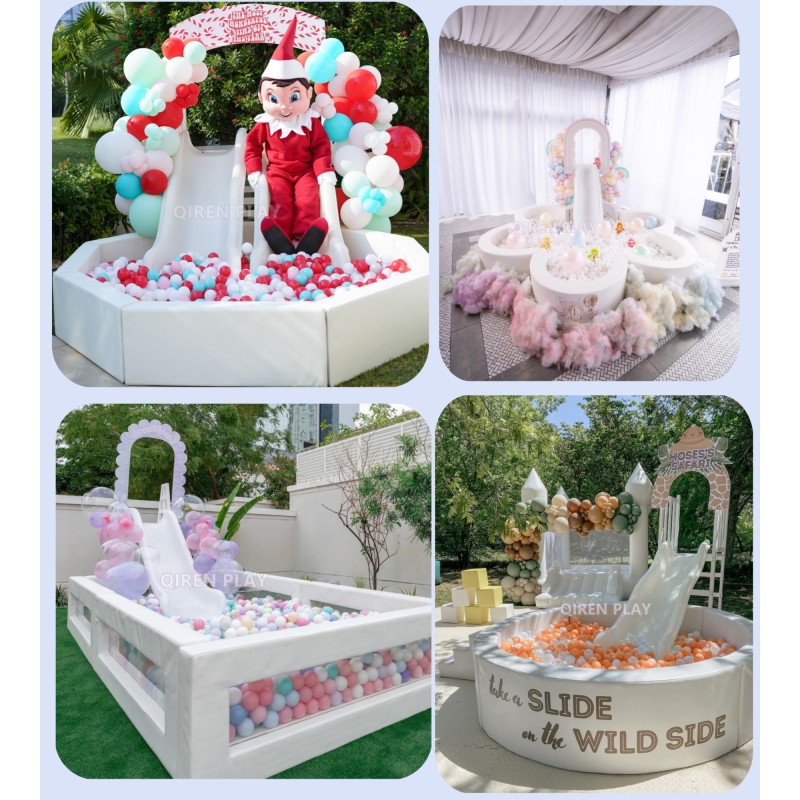 Bouncy Wedding Castle Factory - White Jumper Slide Soft Play Bouncing