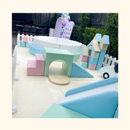 Bounce House Manufacturer - Pastel Pink Blue Inflatable Soft Play for Rental