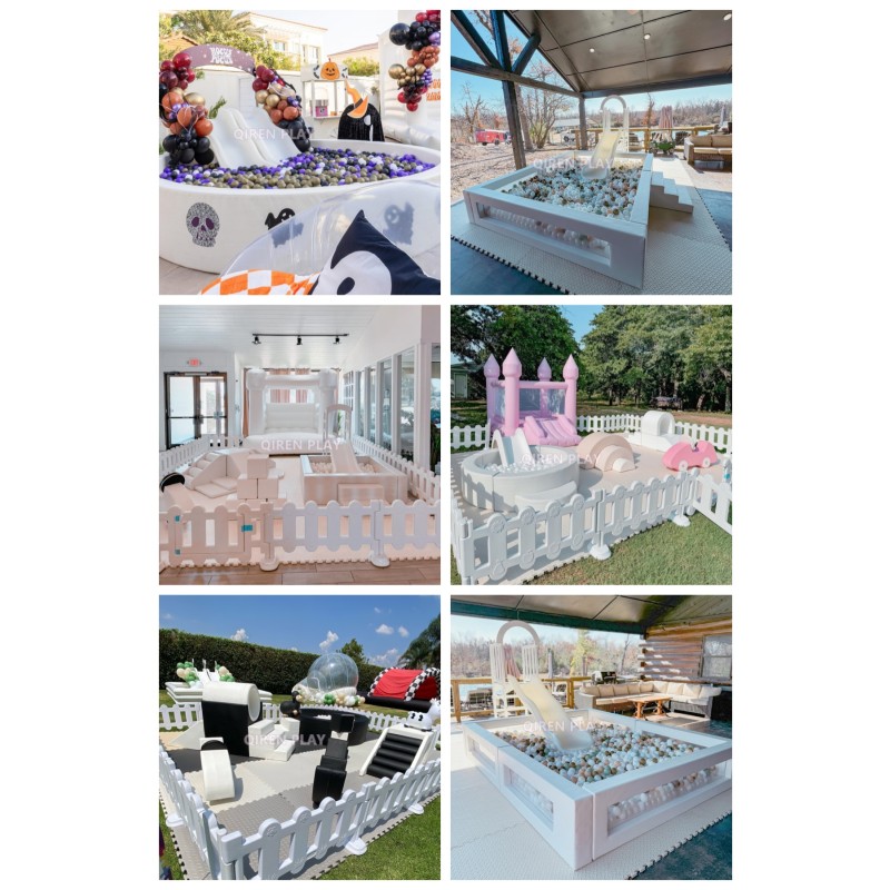 Bouncy Wedding Castle Factory - White Jumper Slide Soft Play Bouncing