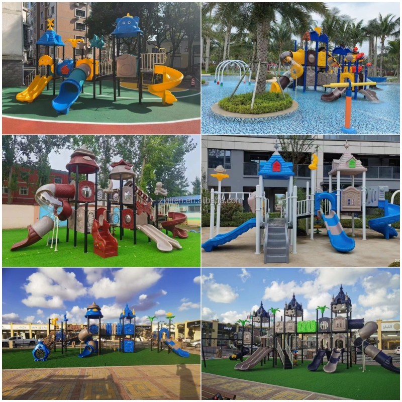 Playground Equipment Manufacturer - Outdoor Steel Plastic Slide PE Material