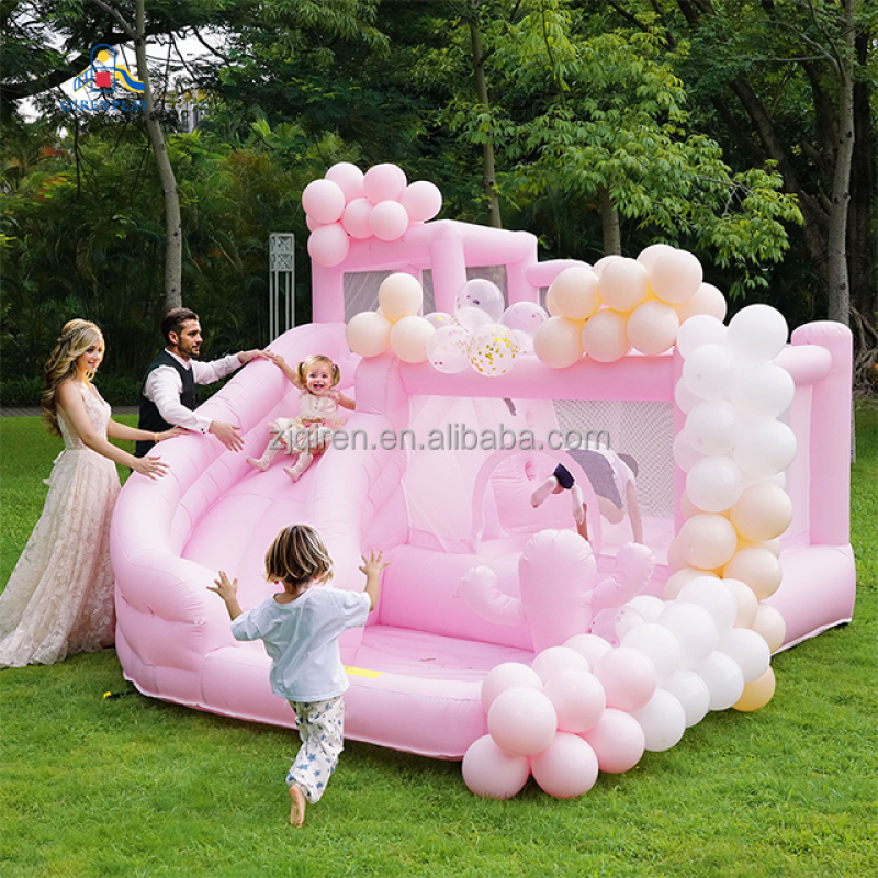 Inflatable Bouncer Manufacturer - Pink Custom Wedding Event Jump House