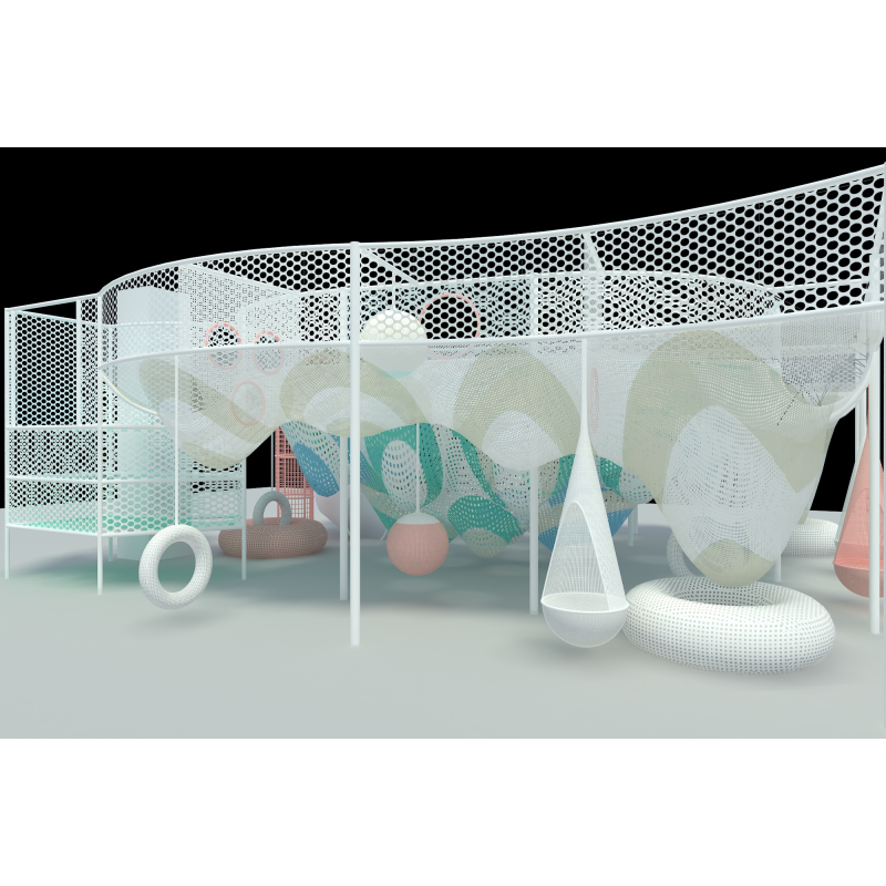 Rope Course Manufacturer - Customizable Indoor Outdoor Rainbow Crochet