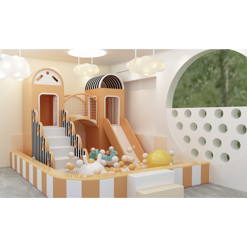 Soft Play Area Supplier - Mini Indoor White Pink Toddler Play Slide