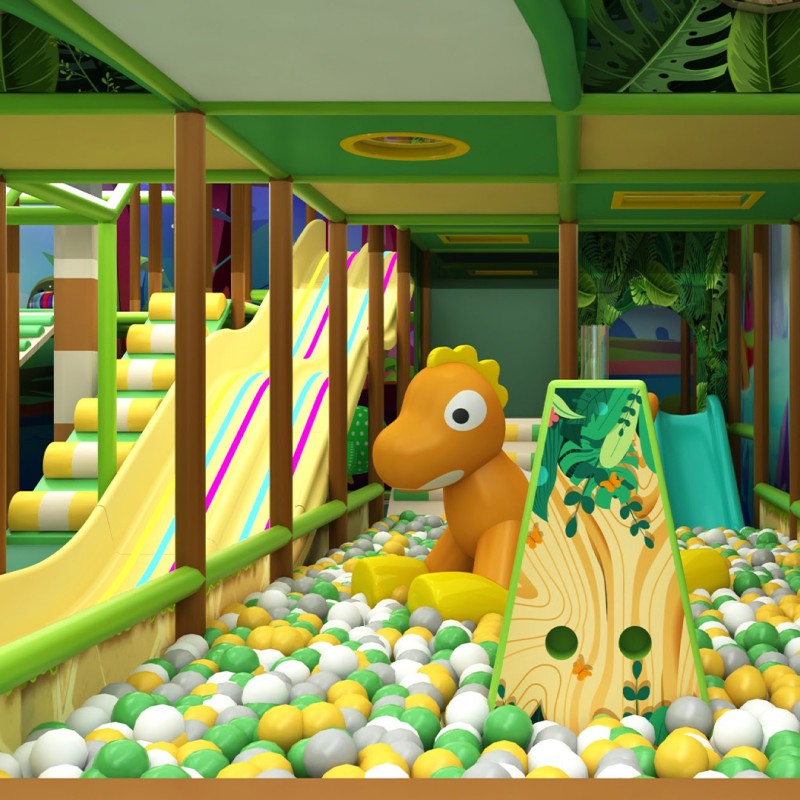 Indoor Playground Factory - Kids Interactive Plastic Double Slide