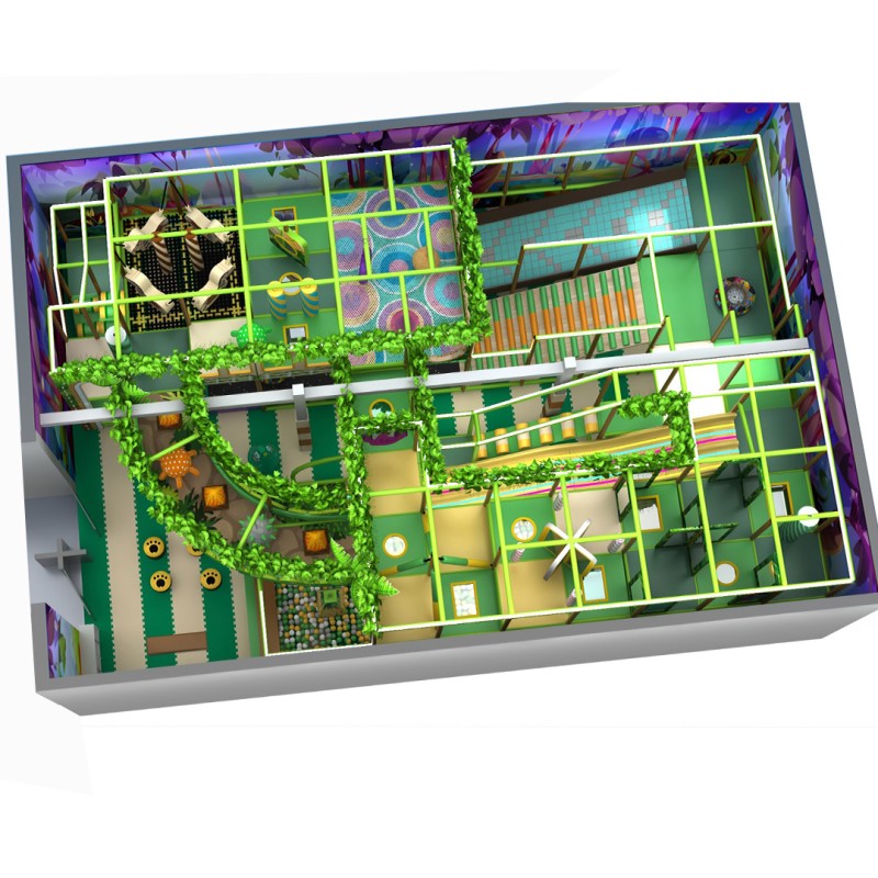 Indoor Playground Factory - Kids Interactive Plastic Double Slide