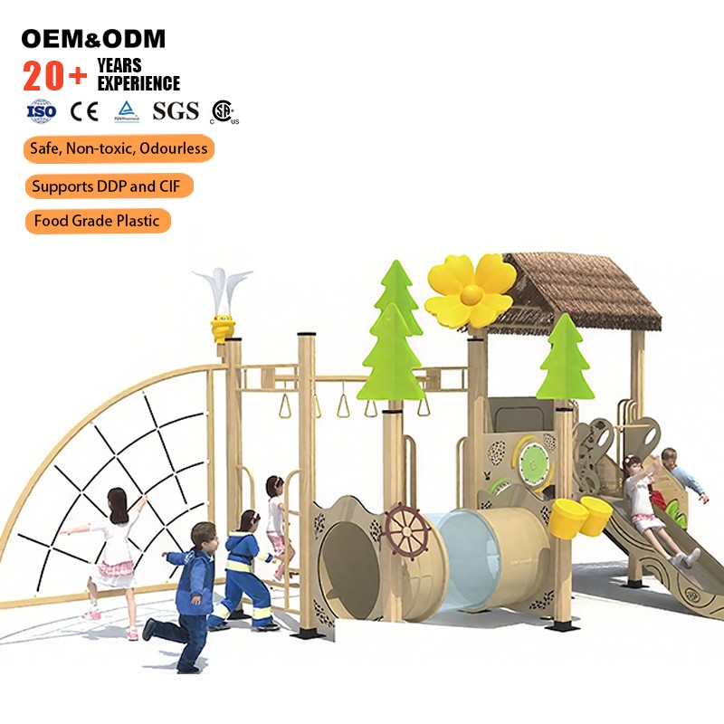 Playhouse Equipment Factory - Outdoor Playhouse Climbing Rope Slide