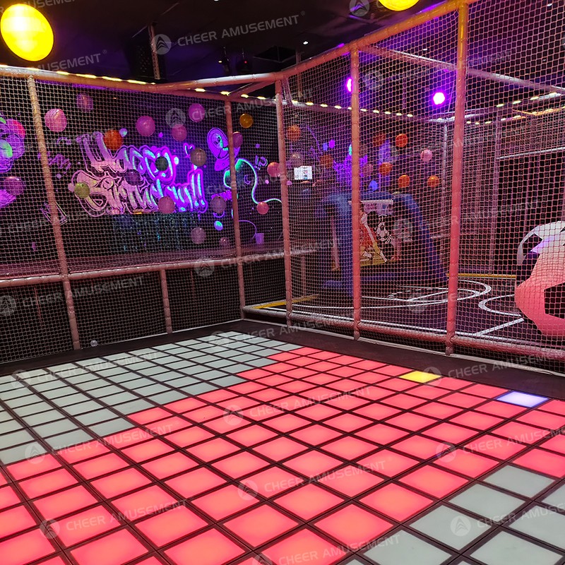 Indoor Playground Manufacturer - Cinema-Topped LED Slides Trampoline Park