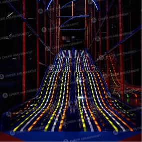 Playground Equipment Supplier - Custom Indoor LED Slides Ninja Course