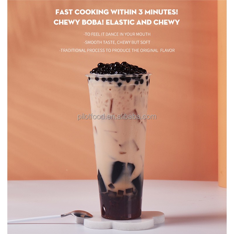 2025 Hot Selling Best Price Wholesale High Quality Bubble Tea Ingredients Supplier Boba Tea Instant Brown Black Tapioca Pearls