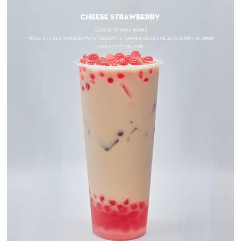 Factory Reserve Price Wholesale 3.1kg New Fruit Flavor Strawberry Popping Boba Pearls Bursting Boba for Bubble Tea
