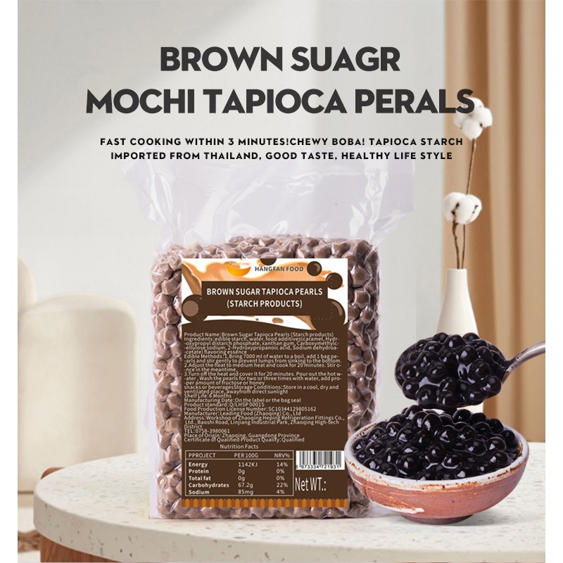 Halal Bubble Tea Ingredients Supply Vendors Wholesale High Quality Brown Sugar Tapioca Pearls Taiwan Bubble Tea Bobas Balls