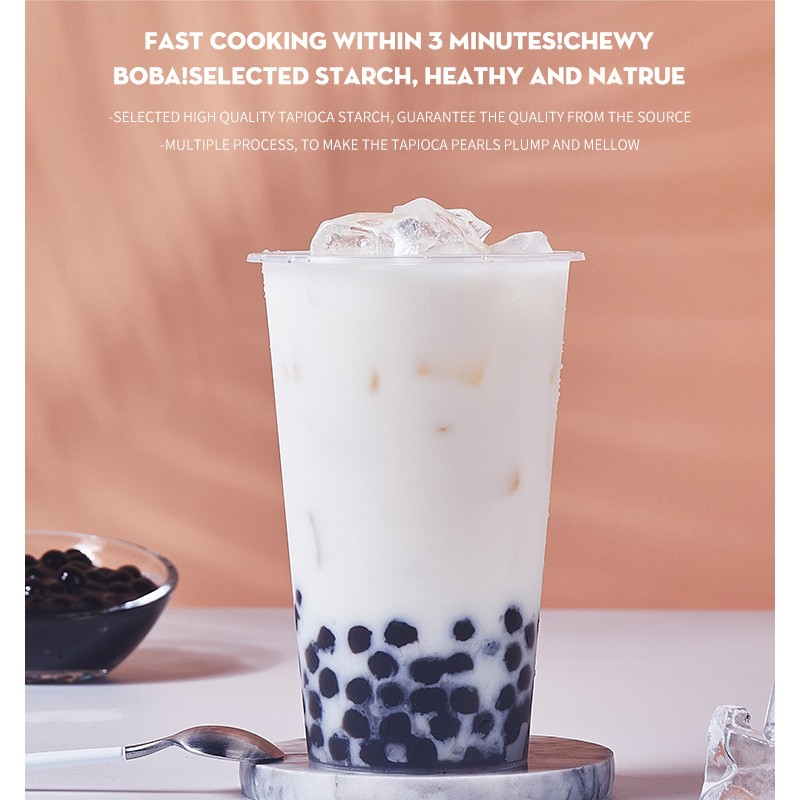 2023 Hot Selling Taiwan Milk Tea Boba Bubble Tea Ingredients Halal Tapioca Pearls Bubble Tea Bobas