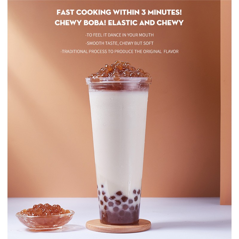 2023 Hot Selling Best Price Taiwan Bubble Tea Ingredients Supplier Halal Boba Tea Quick Cook Instant Bulk Tapioca Pearls