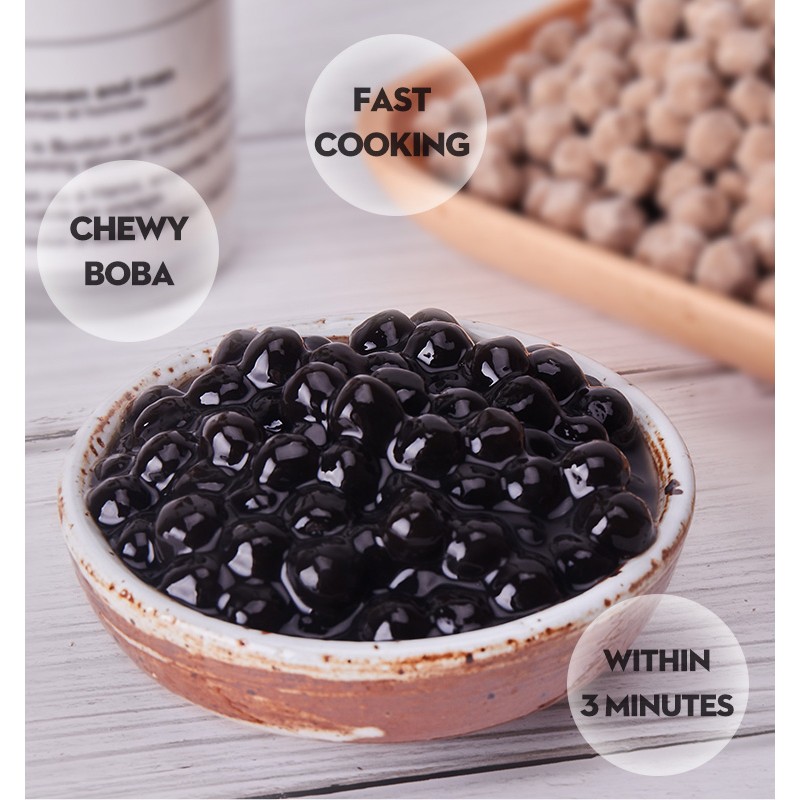 Halal Bubble Tea Ingredients Supply Vendors Wholesale High Quality Brown Sugar Tapioca Pearls Taiwan Bubble Tea Bobas Balls