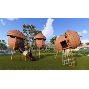 Wooden Slide Set Factory - Customisable Pinecone Cabin Large