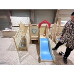 Indoor Parent Child Wooden House Slide Series