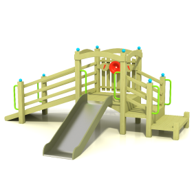 Outdoor Playground Slide Supplier - Single Parent-Child Interactive Wooden