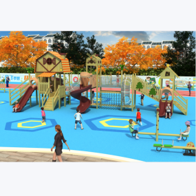 Outdoor Playground Equipment Manufacturer - Safety Wooden Slide Theme