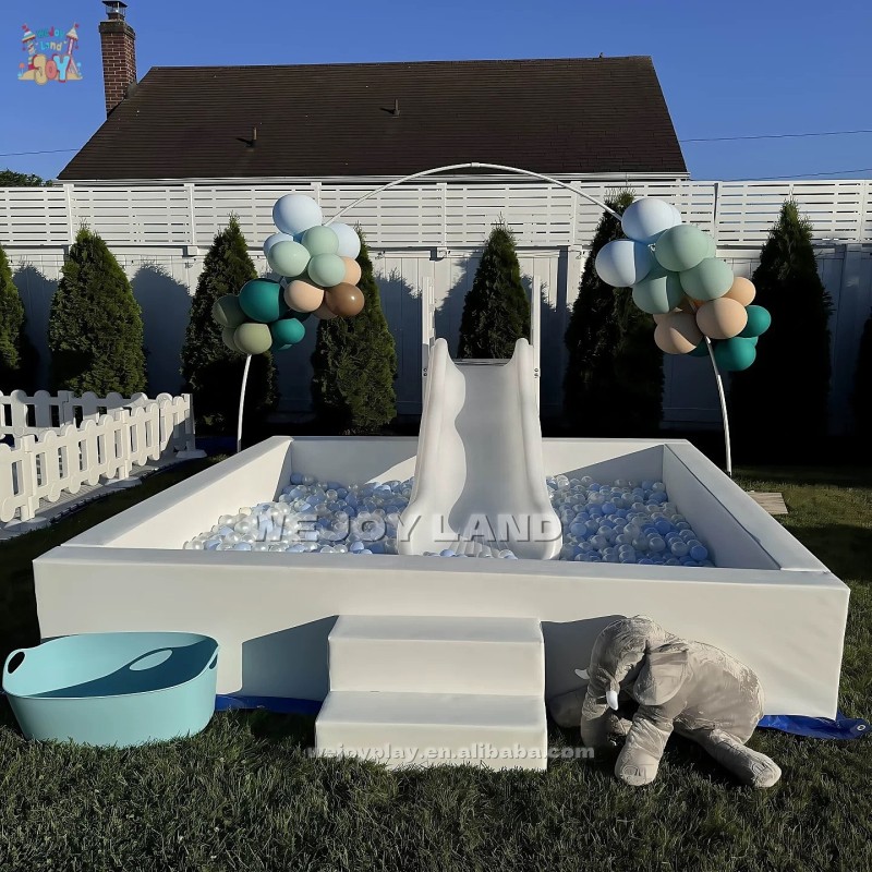 Ball Pit Supplier - White Pink Pastel Square Ball Pit