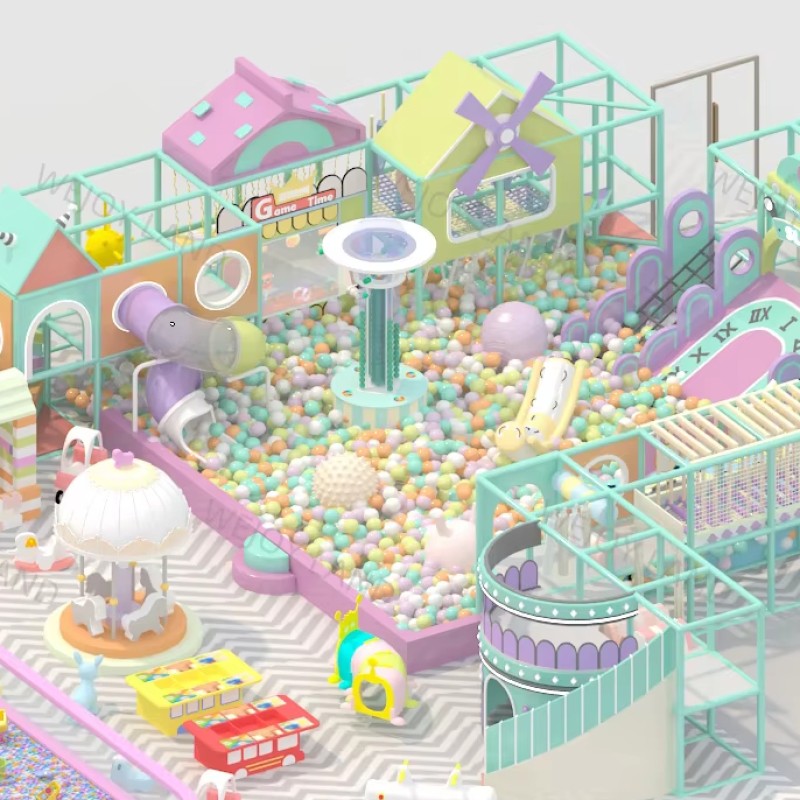 Safety Slides Manufacturer - Candy Theme Wooden Indoor Playground