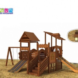 Wooden Playhouse Supplier - Wooden Playhouse with Climbing Frame
