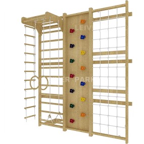 Wooden Gym Equipment Supplier - 9 in 1 Climbing Wall Kids