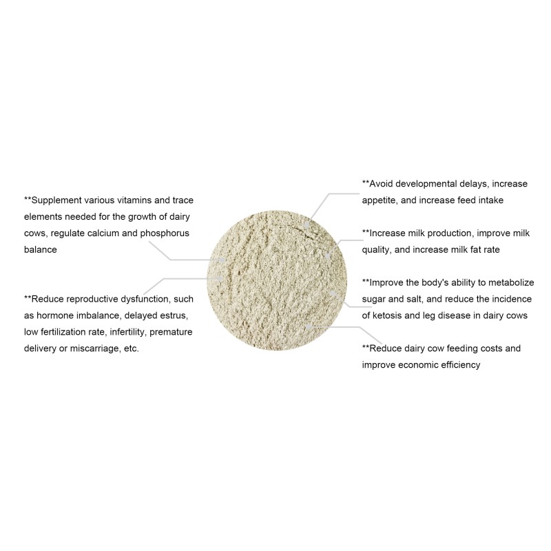 Vitamin Mineral Premix Dairy Cows Vitamin Booster for Growth in Breeding Livestock More Milk for Cows Supplement Additives