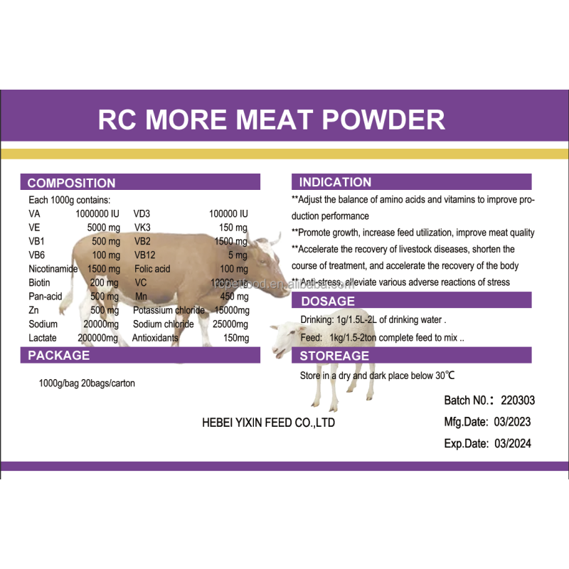 Livestock Feed Additive for Beef Cattle Sheep Other Animals Growth Promoter Powder Form Improves Animal Performance Growth