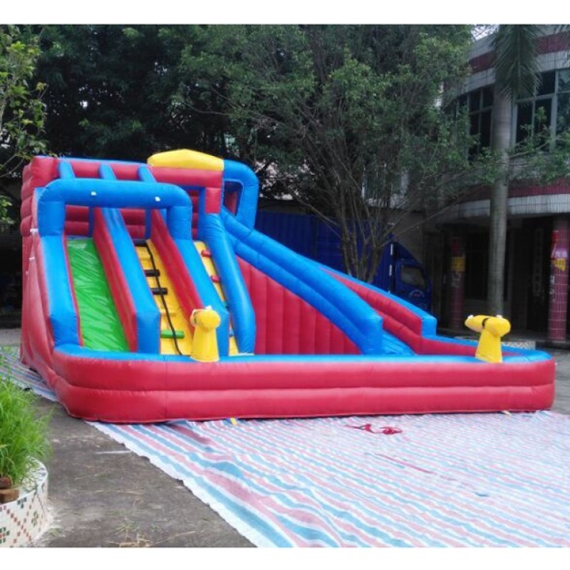 Water Pool Slide Supplier - Curved Straight Double Combination Cheap