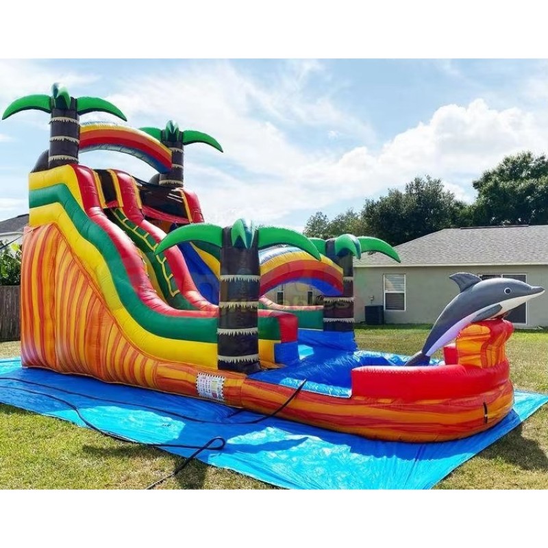 Water Slide Supplier - 18ft Inflatable Water Slide Adult Jumping