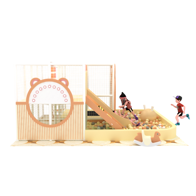 Soft Play Indoor Playground Factory - Macron Themed Slides Ball Pits