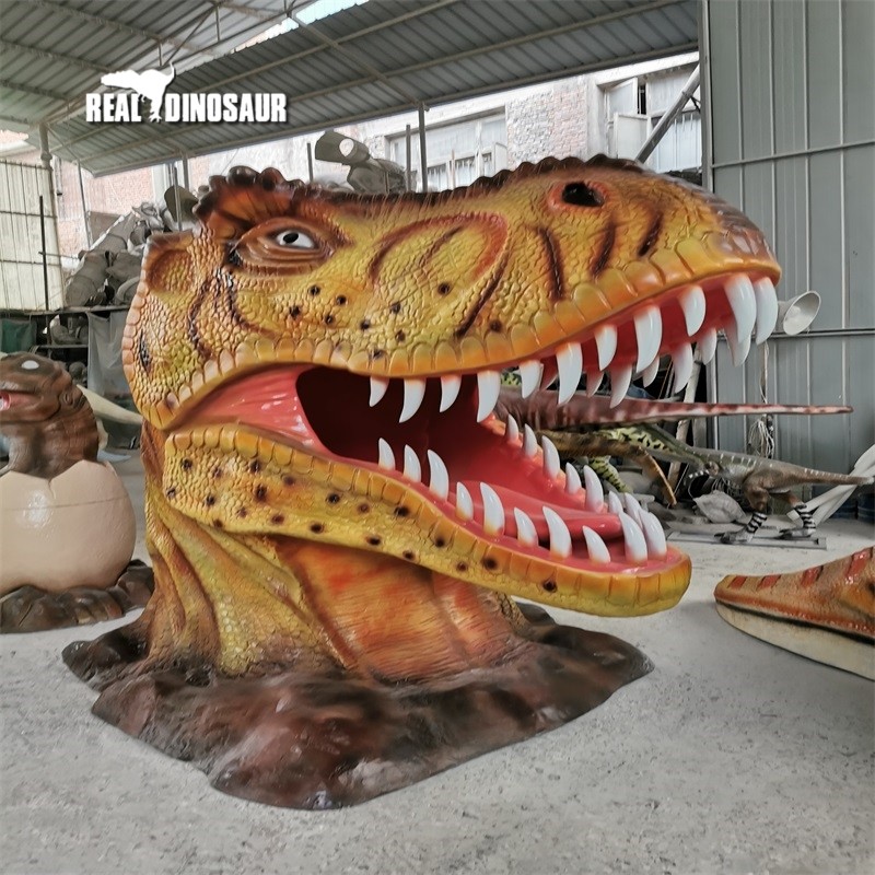 Fiberglass Dinosaur Manufacturer - T-Rex Head for Taking Photo