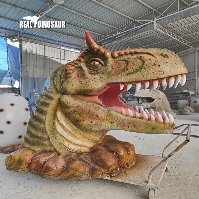 Fiberglass Dinosaur Manufacturer - T-Rex Head for Taking Photo