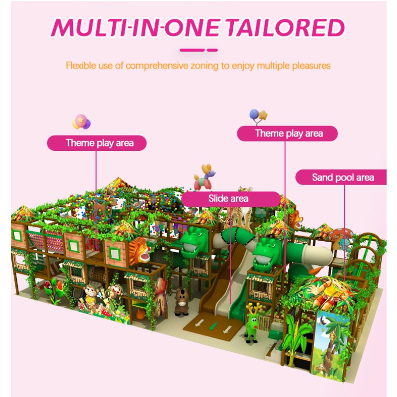 Indoor Playground Equipment Factory - Forest Theme Ball Pit Bounce House