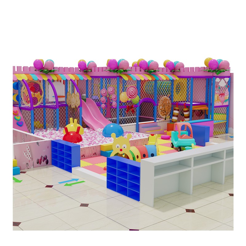 Indoor Play Equipment Factory - Candy Theme Ball Pit Slide Play
