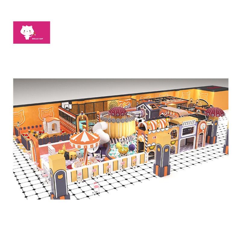 Indoor Playground Supplier - Pumpkin Color Fence Ball Pit