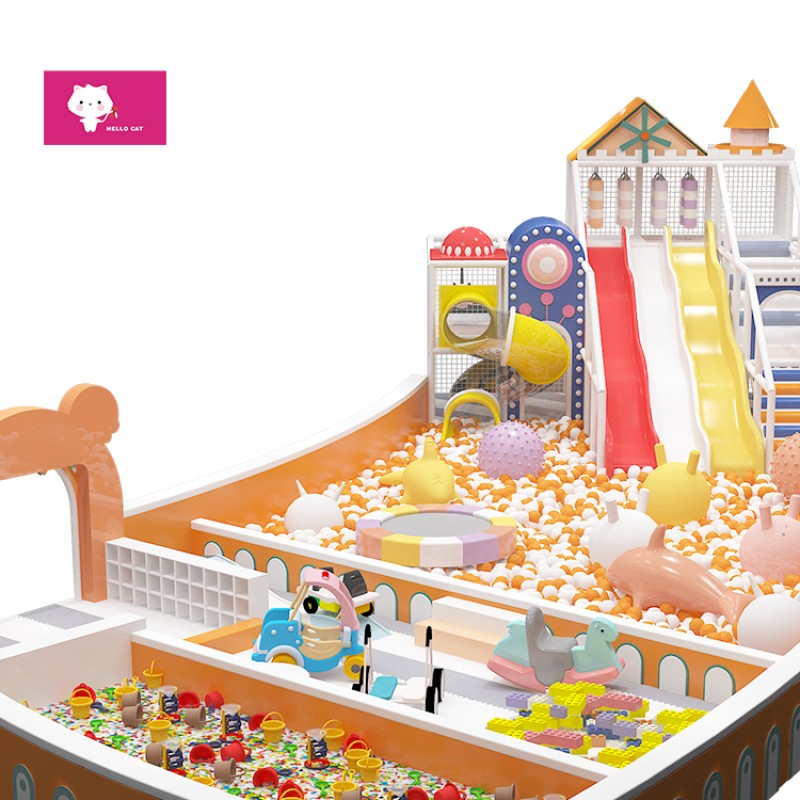 Indoor Playground Manufacturer - Huge Foam Cube Slide Trampoline