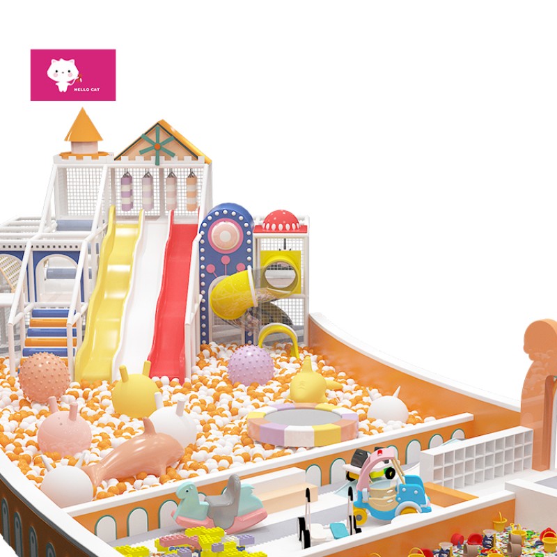 Indoor Playground Manufacturer - Huge Foam Cube Slide Trampoline