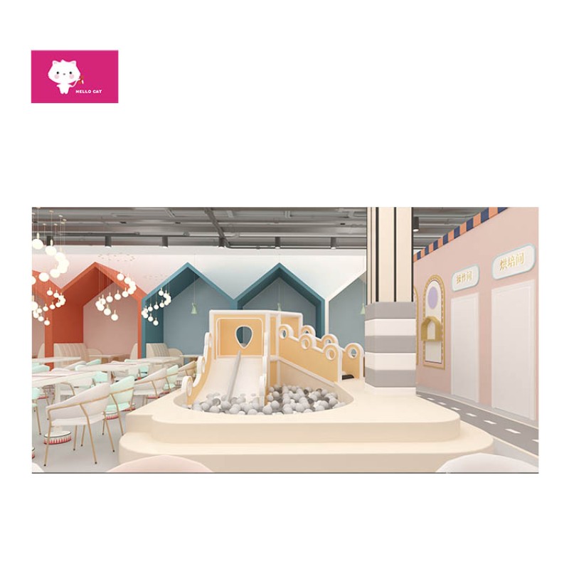 Indoor Playground Supplier - Pastel Color Double Slide Play Area