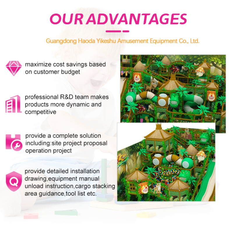 Indoor Playground Equipment Factory - Forest Theme Ball Pit Bounce House