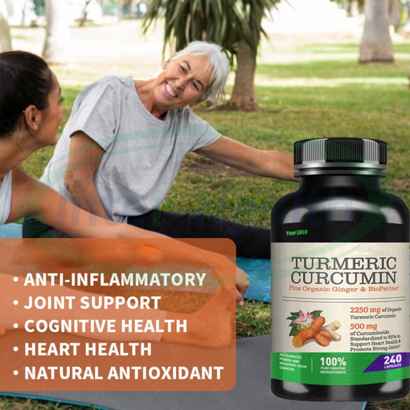 Ausreson Organic Curcumin Extract Capsules Private Label Joint Support Supplement Black Pepper Turmeric Curcumin Capsules