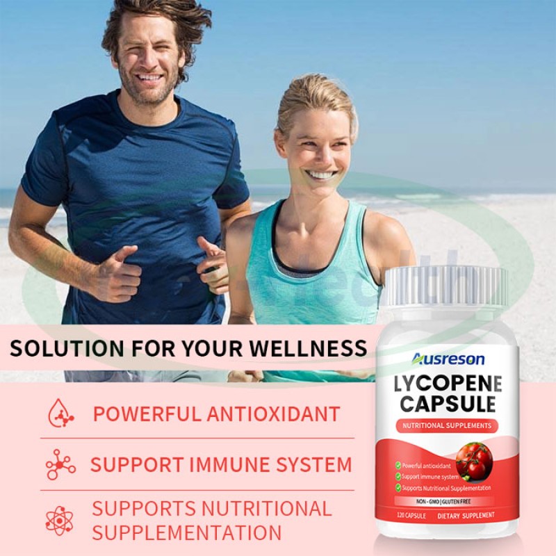 Ausreson OEM Herbal Extract Organic Lycopene Capsules Antioxidant Softgel Bulk Dietary Supplements 500mg Lycopene Capsules