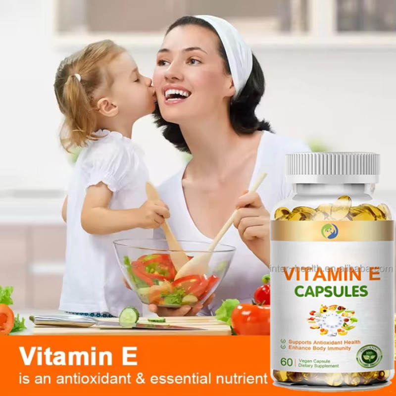 Ausreson OEM Vitamin E Oil 400mg 1000 mg Bulk Vitamin E Soft Capsule Halal Skin Whitening Supplement 400iu Vitamin E Softgels