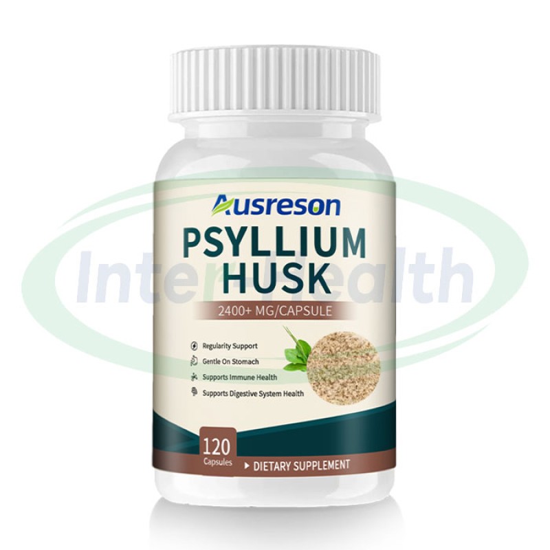 Herbal Fiber Supplement 500mg Psyllium Husk Extract Organic Bulk Psyllium Husk Capsules